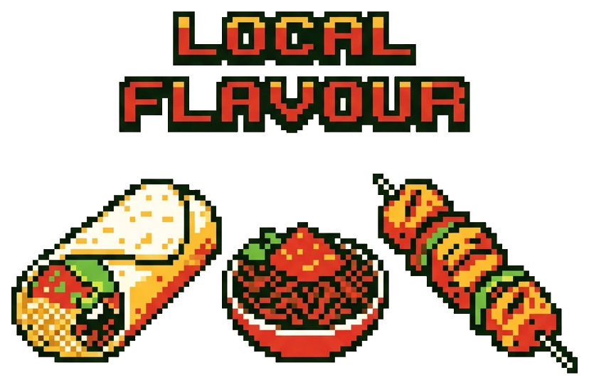 Local flavour: a burrito, choila and chicken tikka